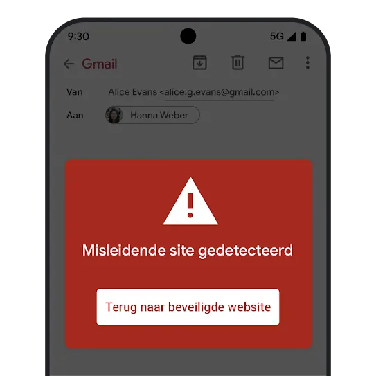 Afbeelding van Safe Browsing in Gmail