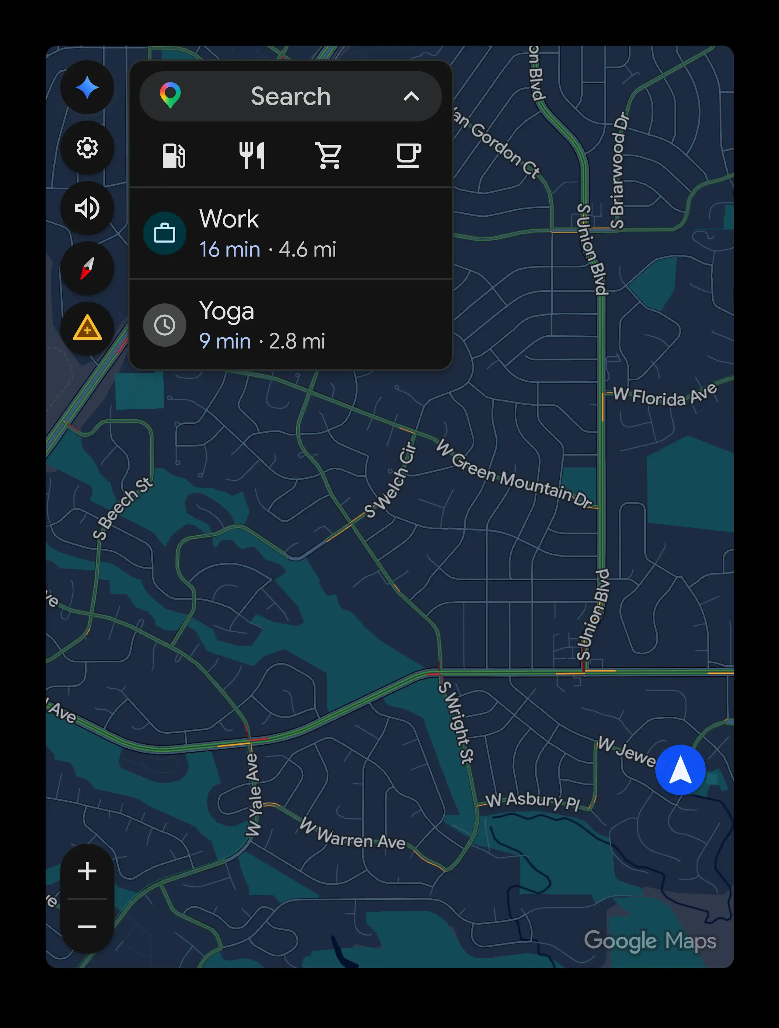 Screen map dashboard
