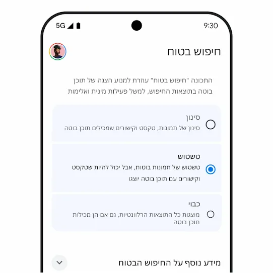 תמונה של החיפוש הבטוח