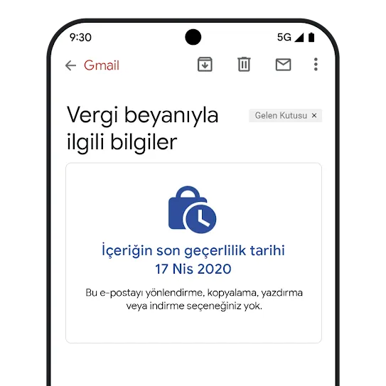 Süresi dolan ileti Gmail grafiği