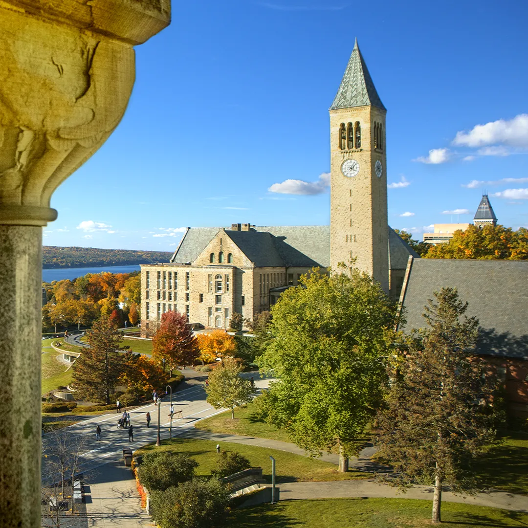 A photograph of the Cornell University campus in Ithaca New York