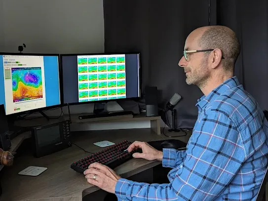 Brian hard at work on a forecast.