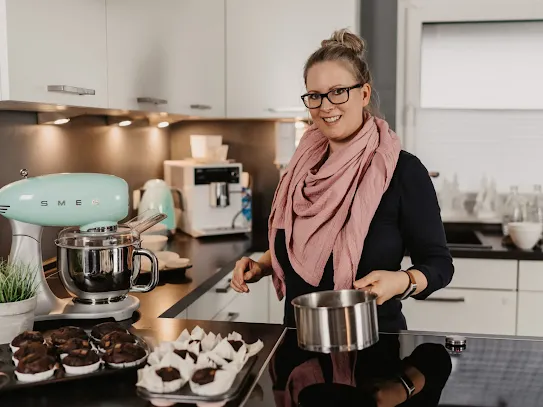 Malene in the kitchen.