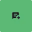 A black icon featuring a stylized speech bubble with horizontal lines (representing text) and an arrow pointing to the right, centered on a green square background with rounded corners. This icon identifies the 'Google Prompting Essentials' course under the Google Career Certificates program.