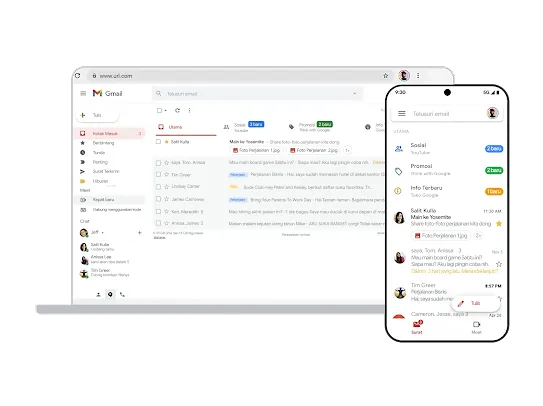 Gmail di perangkat desktop dan seluler