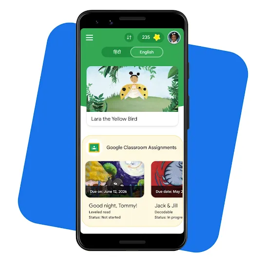 Students can access Read Along in Google Classroom assignments