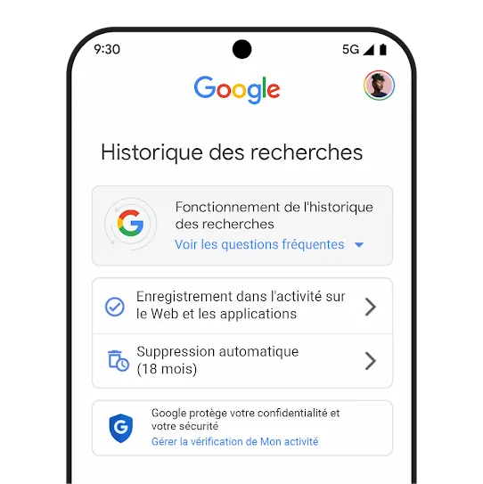 Image de l'historique des recherches