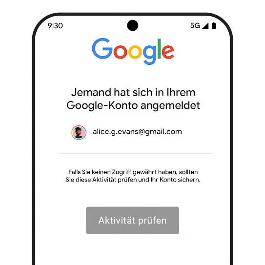 Grafik – Kontosicherheit in Gmail
