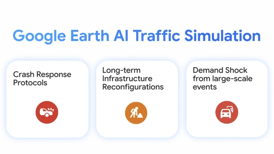  crash, infrastructure, and traffic management with Google Earth AI Traffic Simulation
