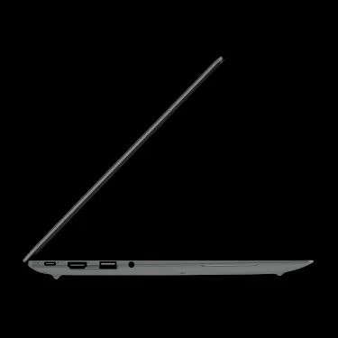 Googlebook laptop open, ultra-thin side profile.