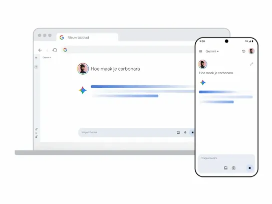 Gemini op desktop en mobiel