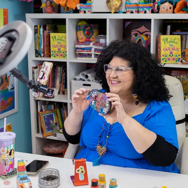 Person working at craft station