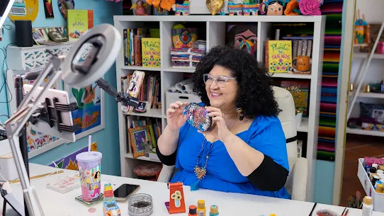 Person working at craft station
