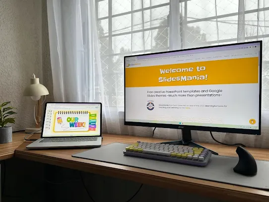 SlidesMania homepage on computer
