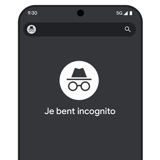 Incognitotabblad in de Chrome-browser
