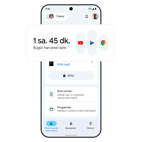 Ekran süresi sonuçlarının gösterildiği telefon resmi 