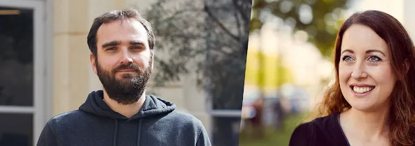 Sabine Borsay y David Roger de Google trabajan en el desarrollo del navegador Chrome.
