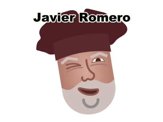 Emoji style logo for Spanish chef Javier Romero, the face of Cocina Familiar con Javier Romero