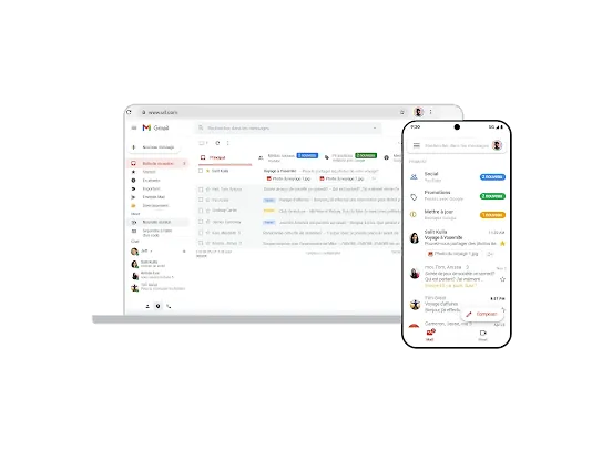 Gmail sur ordinateurs et appareils mobiles