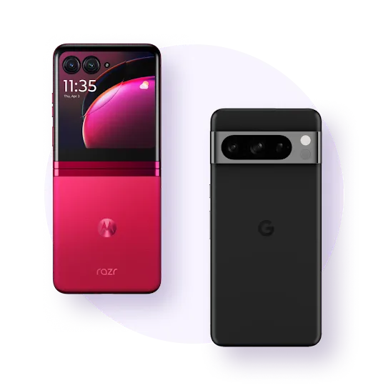 Two types of Android phones next to each other.