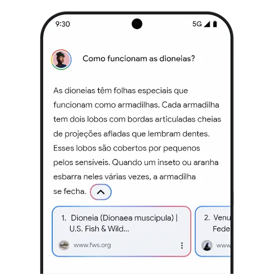 Imagem mostrando os links relacionados no Gemini