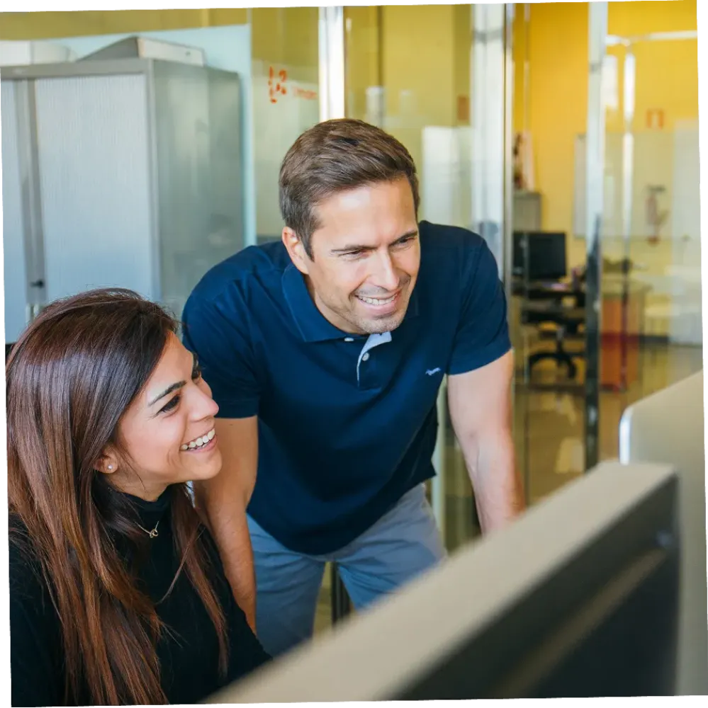 A man and woman discussing.
