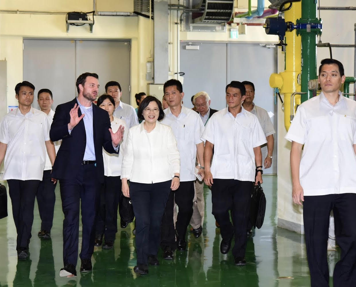 Man working at the Google Data Center in Taiwan.