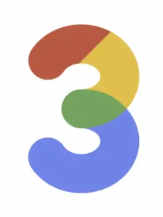 The number two in google colors: yellow, red, blue ,and  green
