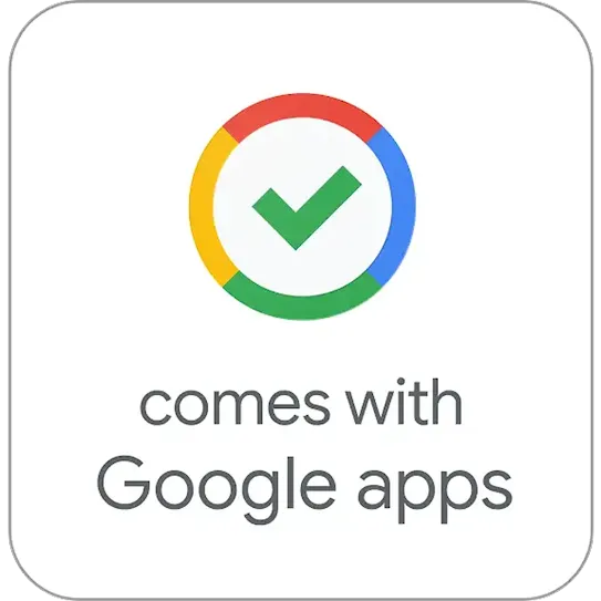 Comes with Google apps check mark badge shown.