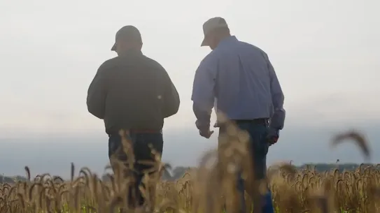 Two man in a field