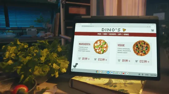 Chromebook 2 360 flip mode used for cooking
