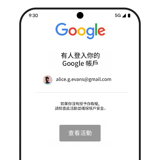 Gmail 帳戶安全圖像
