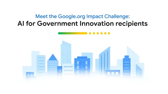 iconography of city skyline with AI for Government Innovation recipients title