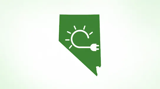 state of Nevada with a plug symbolizing electricity