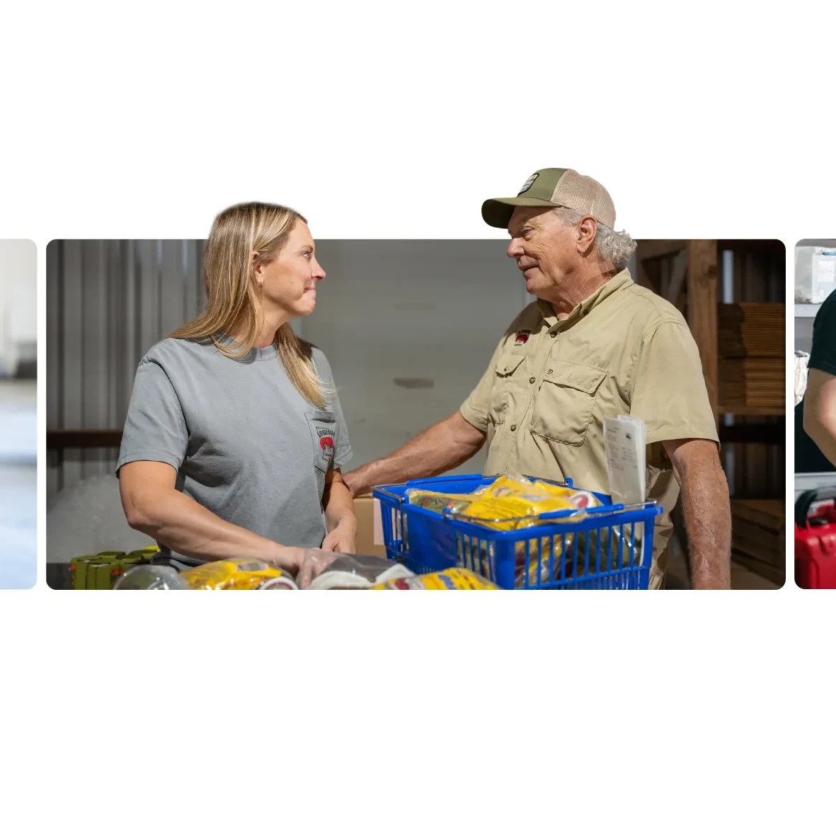 Three individual images featuring business owners. The center image is a blonde woman in a gray