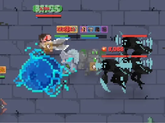 Combat scene in auto chess, idle PRG game Idle Horizons: Dawn of Heroes