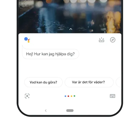 Google Assistent på en telefon.