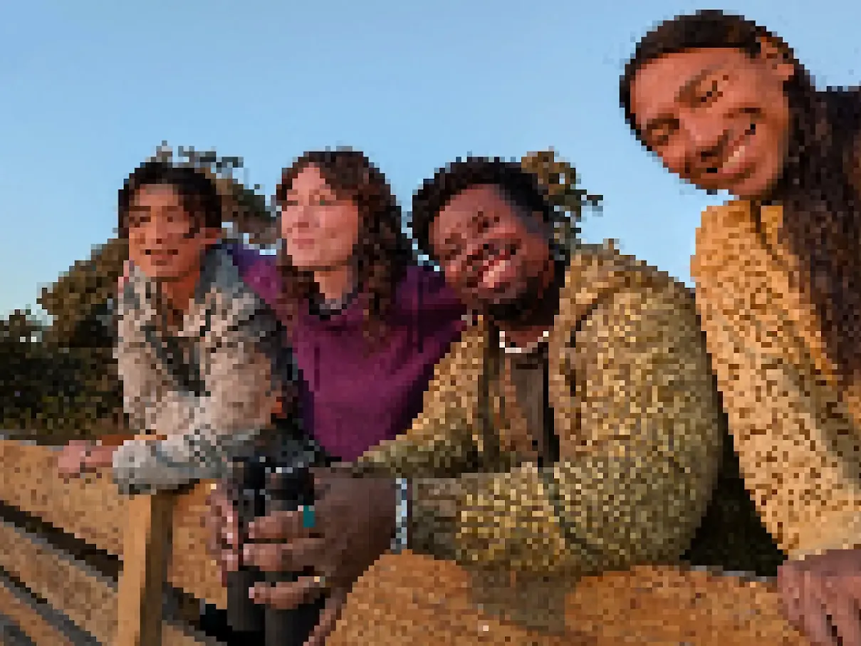 Low-resolution pixelated image during loading process