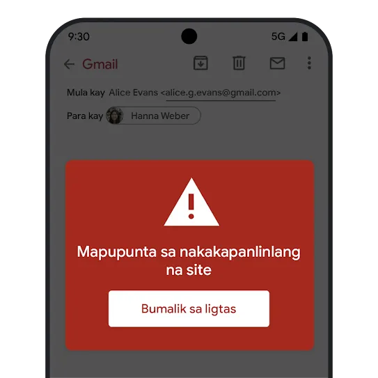 Graphic ng ligtas na pag-browse sa Gmail