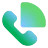 Le logo Google&nbsp;Voice, un combiné de téléphone vert.