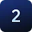 A white number two with a light gradient set inside a rounded square icon with a dark blue gradient background.
