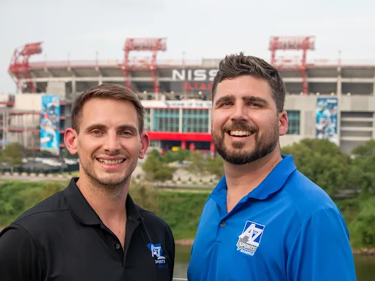 The A to Z Sports co-founders at Nissan Stadium in Nashville