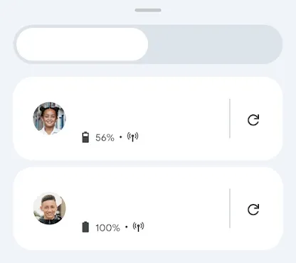 Family Link UI highlights location pins of family members on Google Maps.