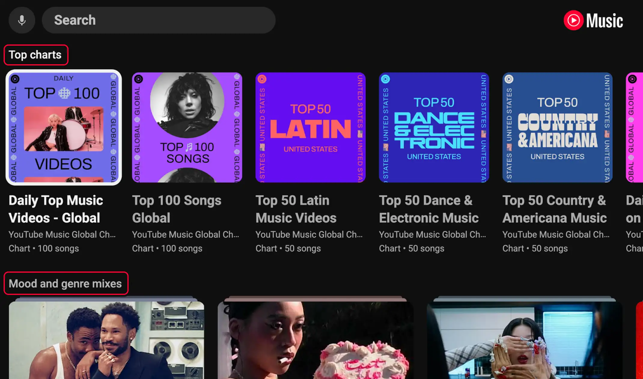 Living room youtube music