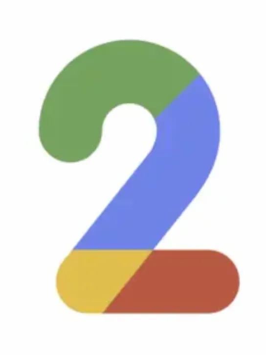 The number two in google colors: yellow, red, blue ,and  green