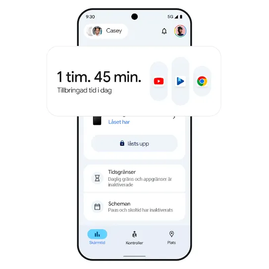 Telefonbild med resultat för skärmtid. 