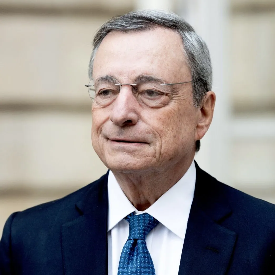 A photograph of Mario Draghi.