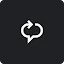 A minimalist white icon on a dark gray/black square background with rounded corners. The icon features a circular arrow that curves around to form the outline of a speech bubble, symbolizing the continuous monitoring, feedback, and iterative improvement required for technical AGI safety and security.