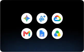App icons including Gemini, Google One, Gmail, Google Docs, and Google Drive.