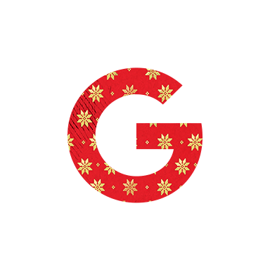 An red letter G with Indonesian textile patterns